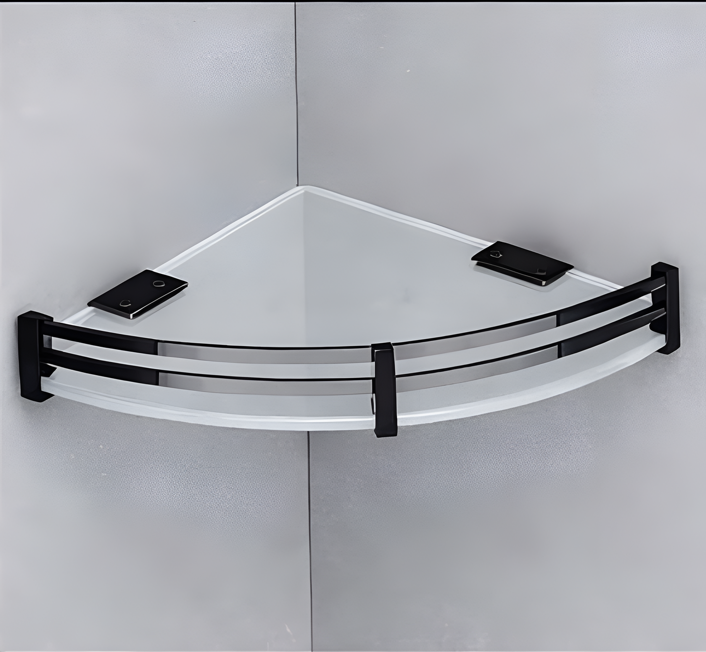 Premium Corner Glass Bathroom Shelf – Wall Mounted Stainless Steel Organizer