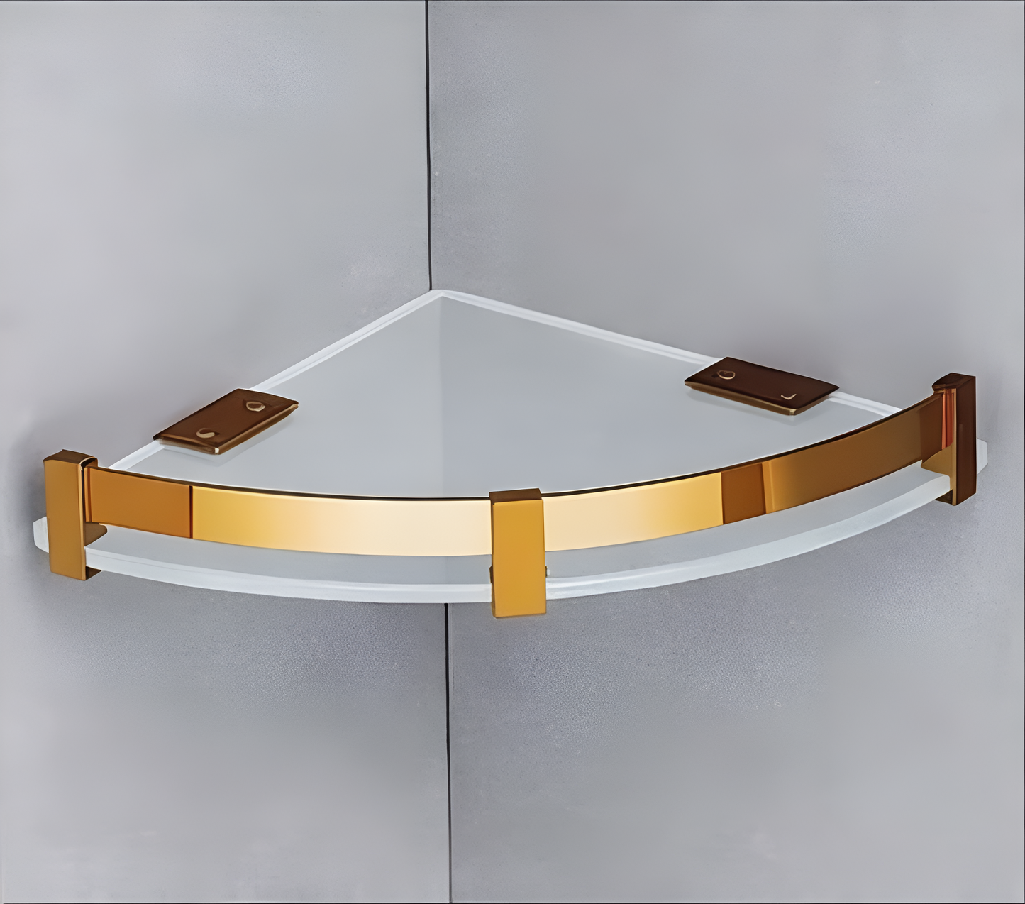 Premium Corner Glass Bathroom Shelf – Wall Mounted Stainless Steel Organizer
