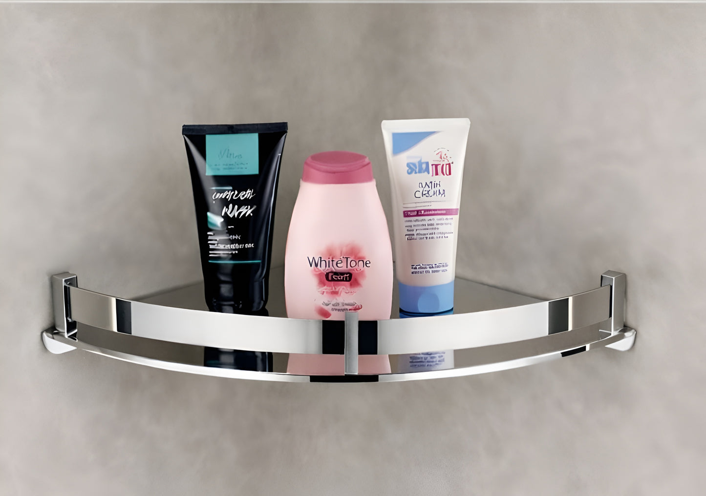 Stainless Steel Corner Bathroom Shelf (SS 304) – Wall Mounted Organizer
