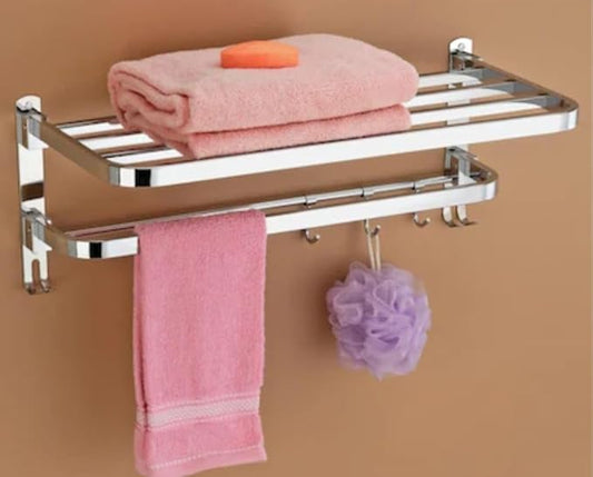 G2B Mart 304 Stainless Steel Dual Folding Towel Rack
