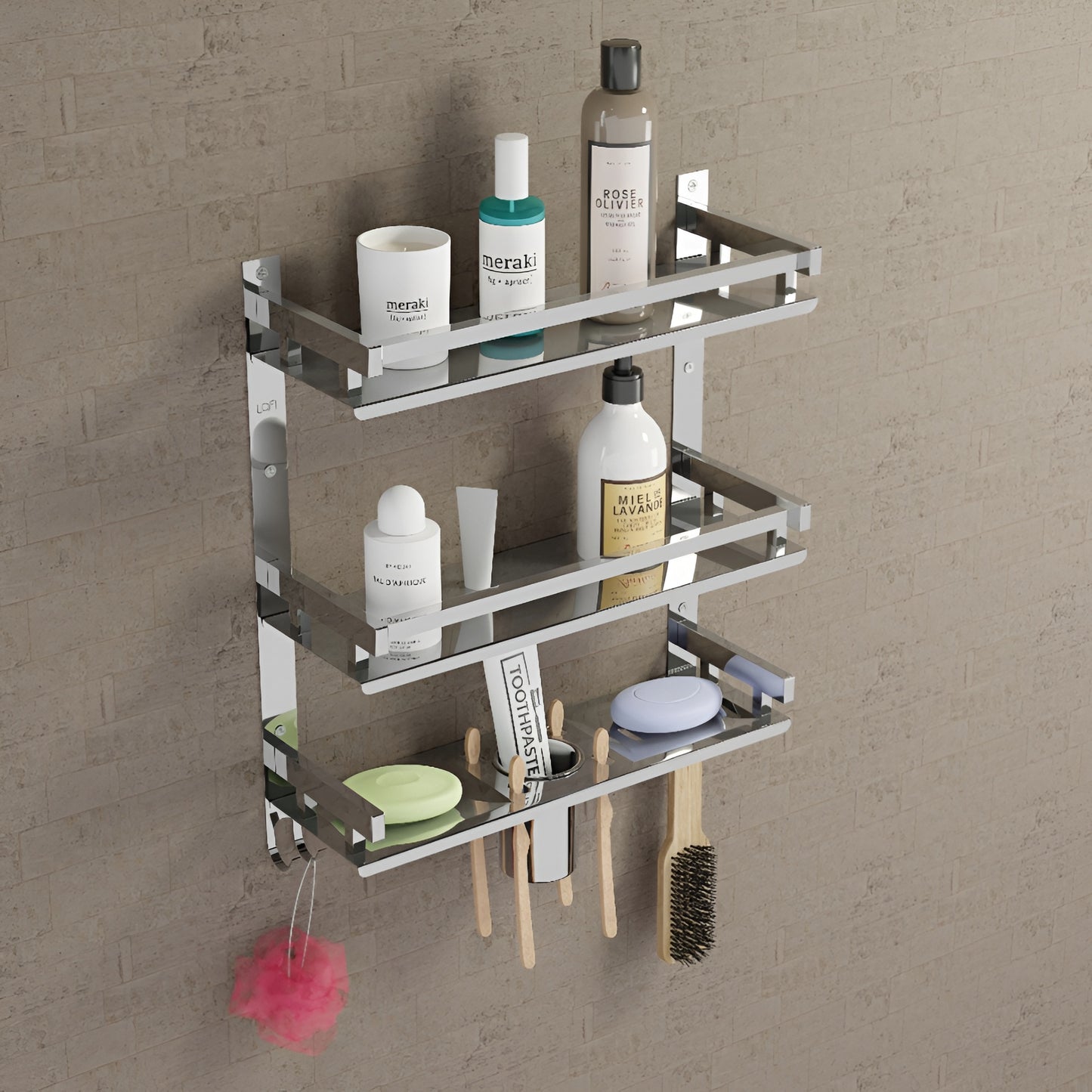 Stainless Steel Bathroom Shelf Organizer