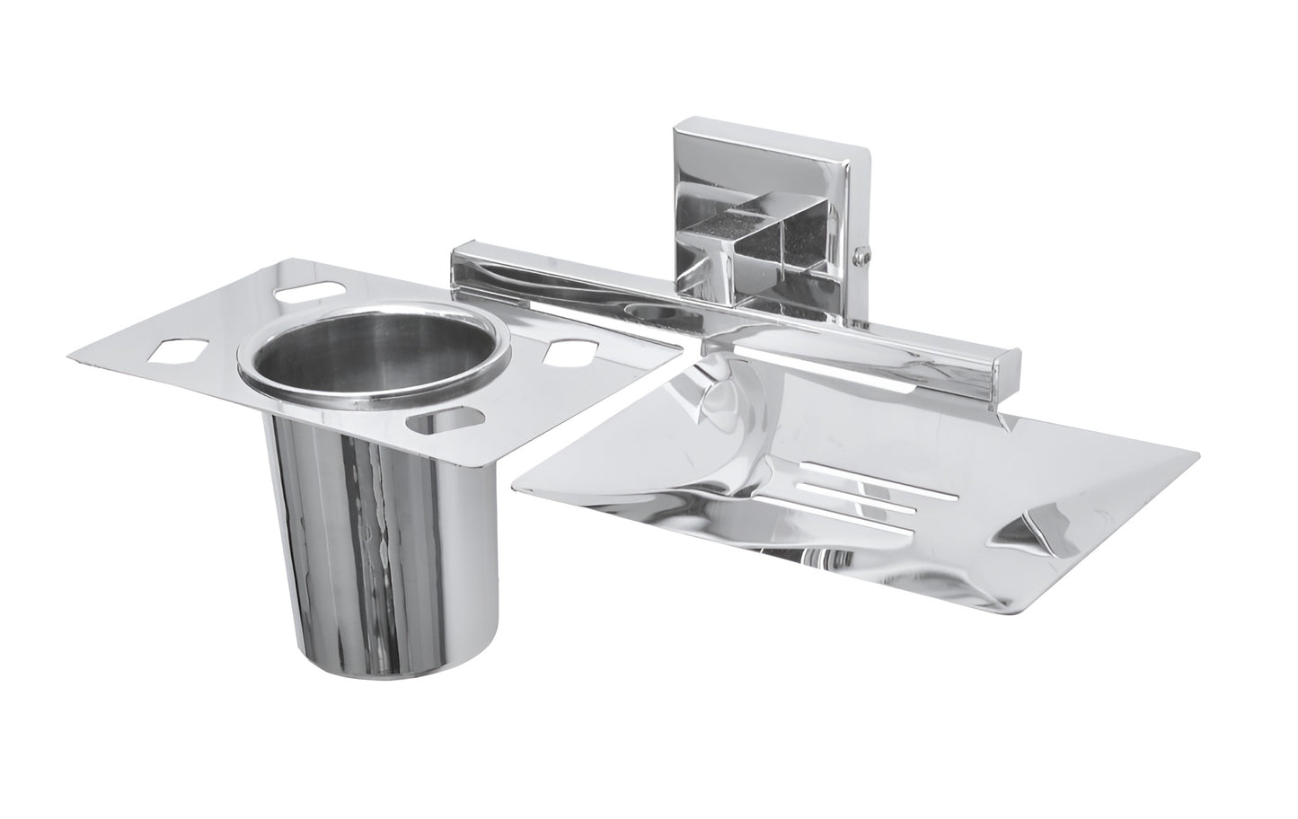 Stainless Steel Soap Dish with Toothbrush Holder