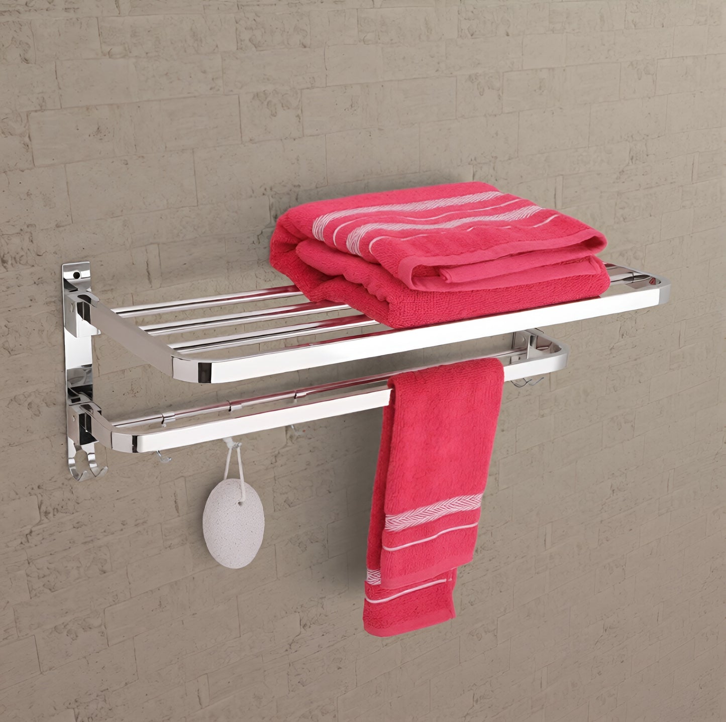 Stainless Steel Double Decker Towel Rack – 24 Inches