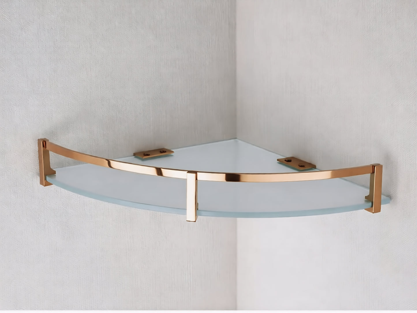 Premium Corner Glass Bathroom Shelf – Wall Mounted Stainless Steel Organizer